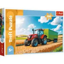 Puzzle 100 Traktor z przyczep TREFL