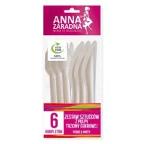 Anna Zaradna Zestaw sztucw z trzciny cukrowej 6 kompletw Picnic&party
