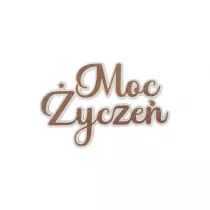 Cresco Drewniany napis - Moc �ycze� bia�y 5 szt.
