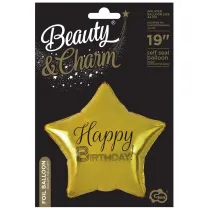 Godan Balon foliowy Happy Birthday gwiazda z�oty