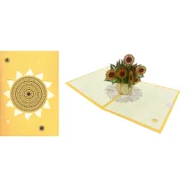 DaVinci Karnet + koperta POP-UP S�oneczniki 12x18cm