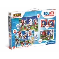 Puzzle 48 + 36 + Memo + 6 klockw Edukit Sonic Clementoni