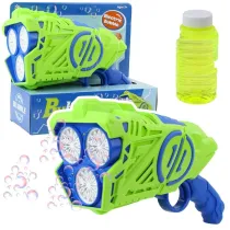 Pistolet na baki mydlane na baterie wiato LED Leantoys