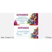 Stamp Zaproszenia Young Dziewczynka wz�r nr 12 10 szt.