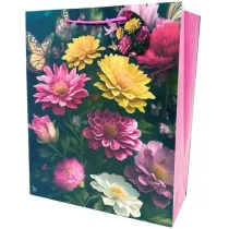 Fresh Torebka ozdobna matowa Kwiaty 26x32x12cm