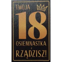 Art Nuvo Karnet 18 Urodziny damskie z�ocone, korona (13x20,5cm) UCK-06
