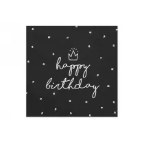 PartyDeco Serwetki Happy Birthday 33x33 cm