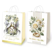 Torebka ozdobna laminowana �lub (22,5x33x9,5cm) mix 2 wzor�w
