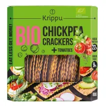 Krippu Krakersy proteinowe z ciecierzycy z pomidorem 80 g Bio