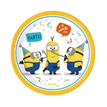 Minionki Talerzyki papierowe Minions Rise of Gru 23 cm 8 szt.