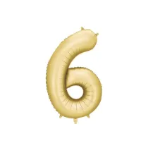 PartyDeco Balon foliowy cyfra 6 z�oty 86cm