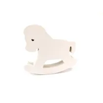 Adar Dekoracja drewniana biay ko na biegunach