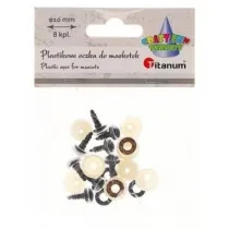 Oczy do maskotek plastikowe 10mm z mocowaniem 8 szt