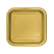 Godan Talerzyki papierowe zote kwadratowe 18cm 16 szt