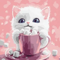 Ideyka Malowanie po numerach - Kakao dla kota 1 Kids 30x30cm