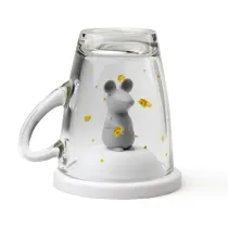 Qualy Kubek z pokrywk Myszka Biao/Szary 10430-WH-GY