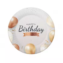 Godan Talerzyki papierowe Happy Birthday 18cm 6 szt.