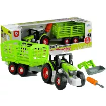 Traktor rozkrcany z otwierana przyczep 43cm Leantoys