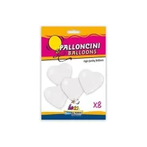 Balony serca bia�e 25cm 8 szt