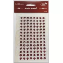 Galeria Hobby Stiker z kryszta�kami Kwiaty bordowe 8mm 112 szt.