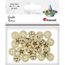 Titanum Guziki drewniane gwiazdy 13 mm