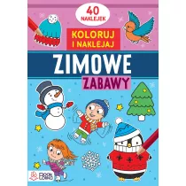 Zimowe zabawy. Koloruj i naklejaj
