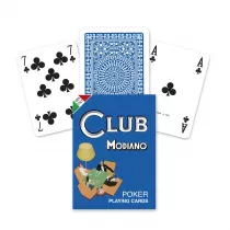 Poker Club, karty do gry, niebieskie Modiano