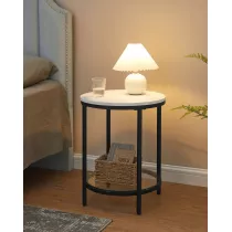Songmics Okrgy stolik nocny 2 poziomy 55 cm