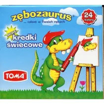 Toma Kredki �wiecowe Z�bozaurus 24 szt.