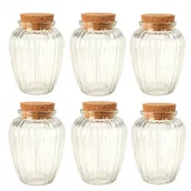 Excellent Houseware Zestaw szklanych pojemnikw 6 x 280 ml