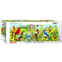 Puzzle panoramiczne 1000 el. Ptaki ogrodowe Eurographics