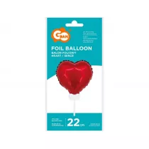 Godan Balon foliowy Serce z zaworem na patyku 11 cm
