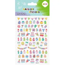 Happy Color Naklejki 3D SOFT PUFFY - Happy Birthday, 110X205 mm
