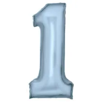 Amscan Balon foliowy cyfra 1 pastelowa niebieska 86cm