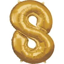Amscan Balon foliowy cyfra 8 z�ota 57x86cm