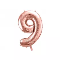 PartyDeco Balon foliowy 9 r�owe z�oto 86cm