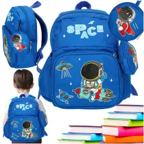 Plecak dla przedszkolaka szkolny dziecicy astronauta 30x14x23cm niebieski