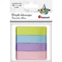 Titanum Wst��ki satynowe 15mm x 2m, 6 kolor�w