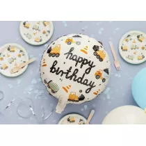 PartyDeco Balon foliowy Pojazdy budowlane 45cm