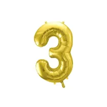 PartyDeco Balon foliowy 3 jasny z�oty 72cm