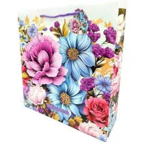 Fresh Torebka ozdobna matowa Kwiaty 35x37x12cm