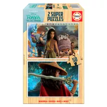 Puzzle drewniane 2 x 50 el. Raya i ostatni smok Educa