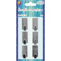 Haczyki samoprzylepne metalowe 1,5x3,5cm 6 szt