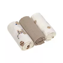 Lassig Mulinowy otulacz-kocyk z biobaweny Zestaw 60x60cm Little Mateys royal blue 3 szt.