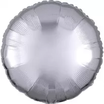 Amscan Balon foliowy metalik srebrny okr�g�y luzem 43cm