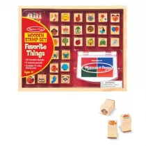MELISSA Piecztki stempelki drewniane z kredkami Ulubione rzeczy 19362 Melissa & Doug