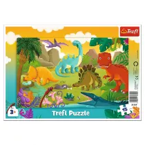 Puzzle ramkowe 15 el. Dinozaury Trefl