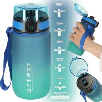 Butelka na wod bidon z ustnikiem sportowy niebiesko-zielony 600 ml