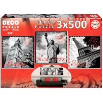 Puzzle 3 x 500 el. Due miasta Educa
