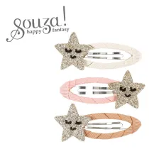 Souza! Spinki do wosw owinite wstk z brokatowymi gwiazdkami Dagmar 3 szt.